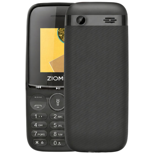 ZIOME Z3000+ Dual SIM Feature Phone with 2500mAh Battery, Dedicated Media Controls & Torch Slider, Wireless FM, 1.77-inch Display, Black