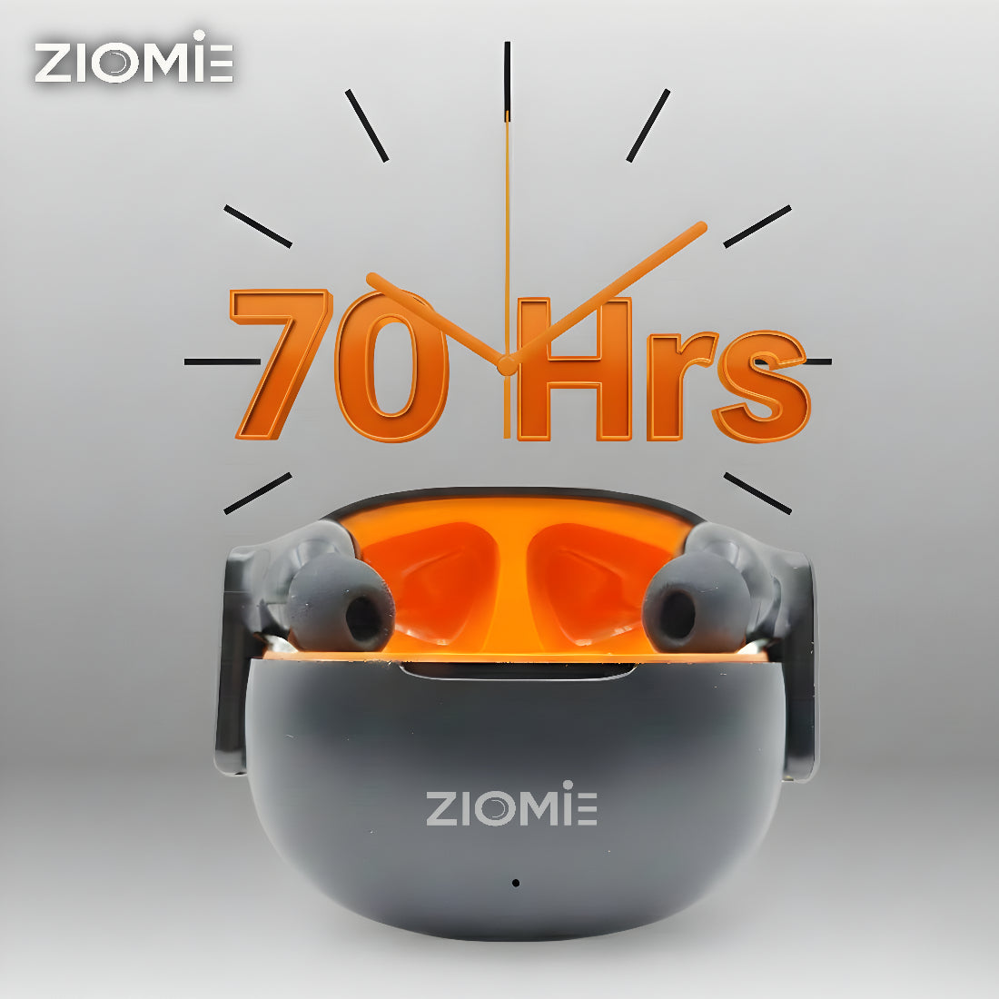 ZIOME Z1- Pro Bluetooth Earbuds (Black-Orange, True Wireless)