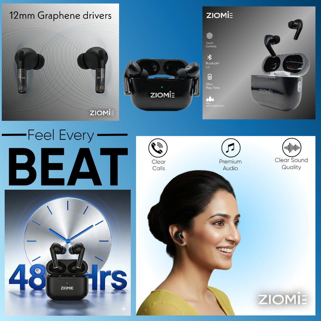 ZIOME Z 12 Pro+ Bluetooth (Black, True Wireless)