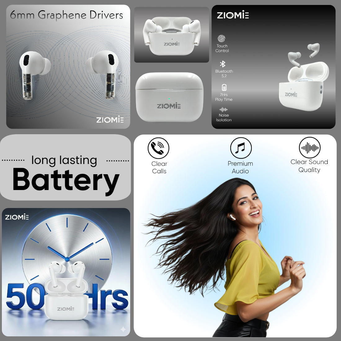 ZIOME Z 4 Pro Bluetooth (White, True Wireless)