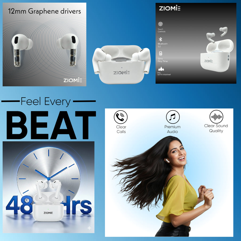 ZIOME Z 12 Pro Plus Bluetooth (White, True Wireless)