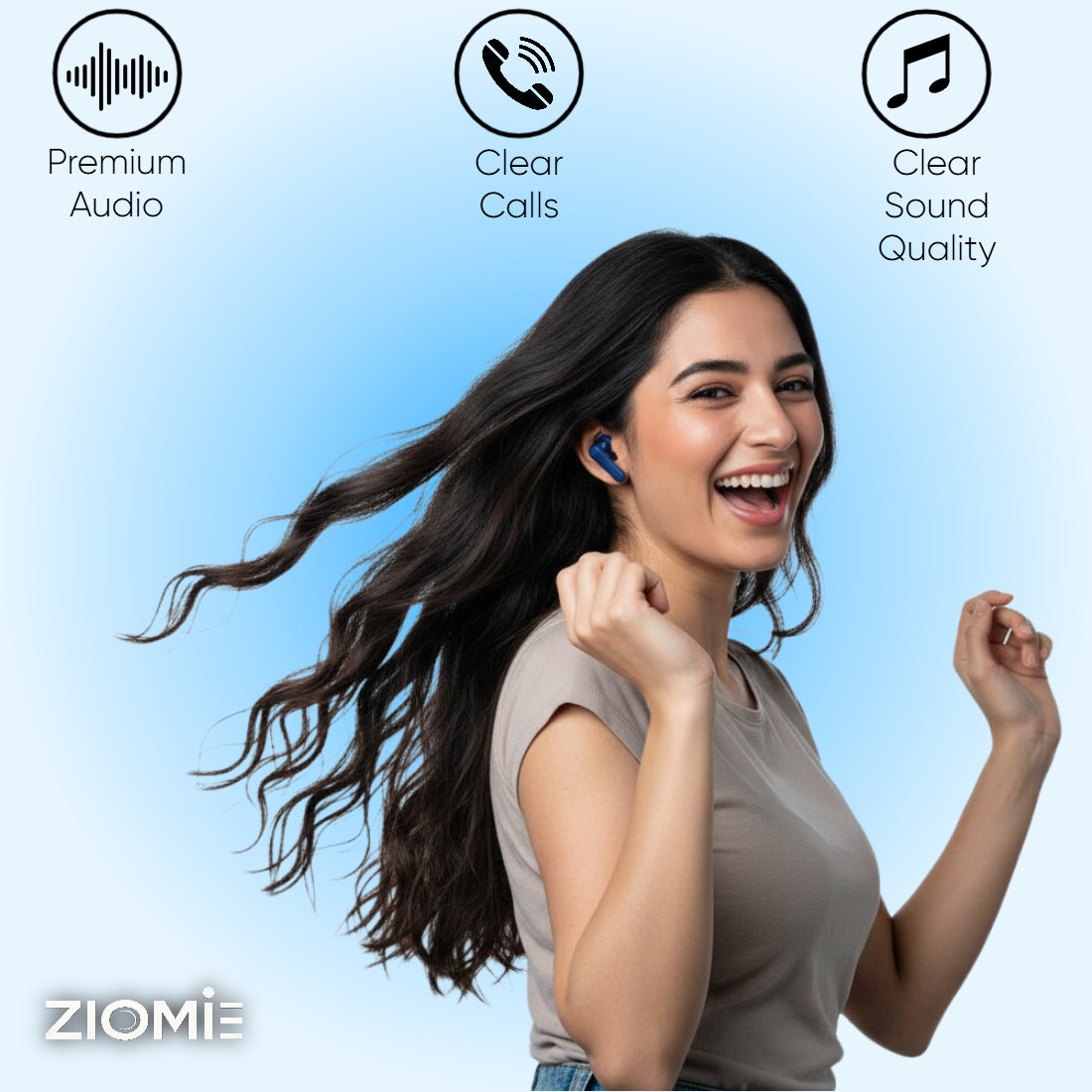 ZIOME Z 11 Bluetooth Gaming (Blue, True Wireless)