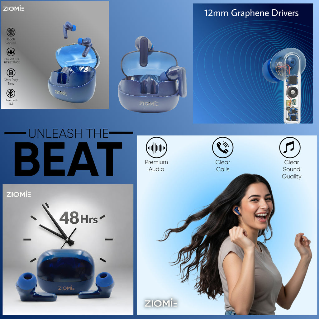 ZIOME Z 11 Bluetooth Gaming (Blue, True Wireless)