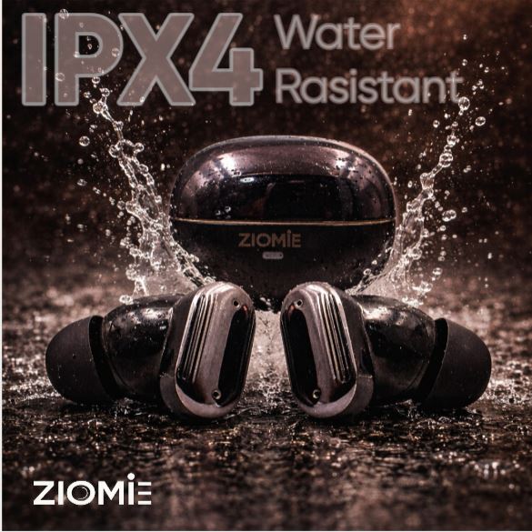 Ziome Z6 Pro Bluetooth Earbuds (Black-Purple, TWS)