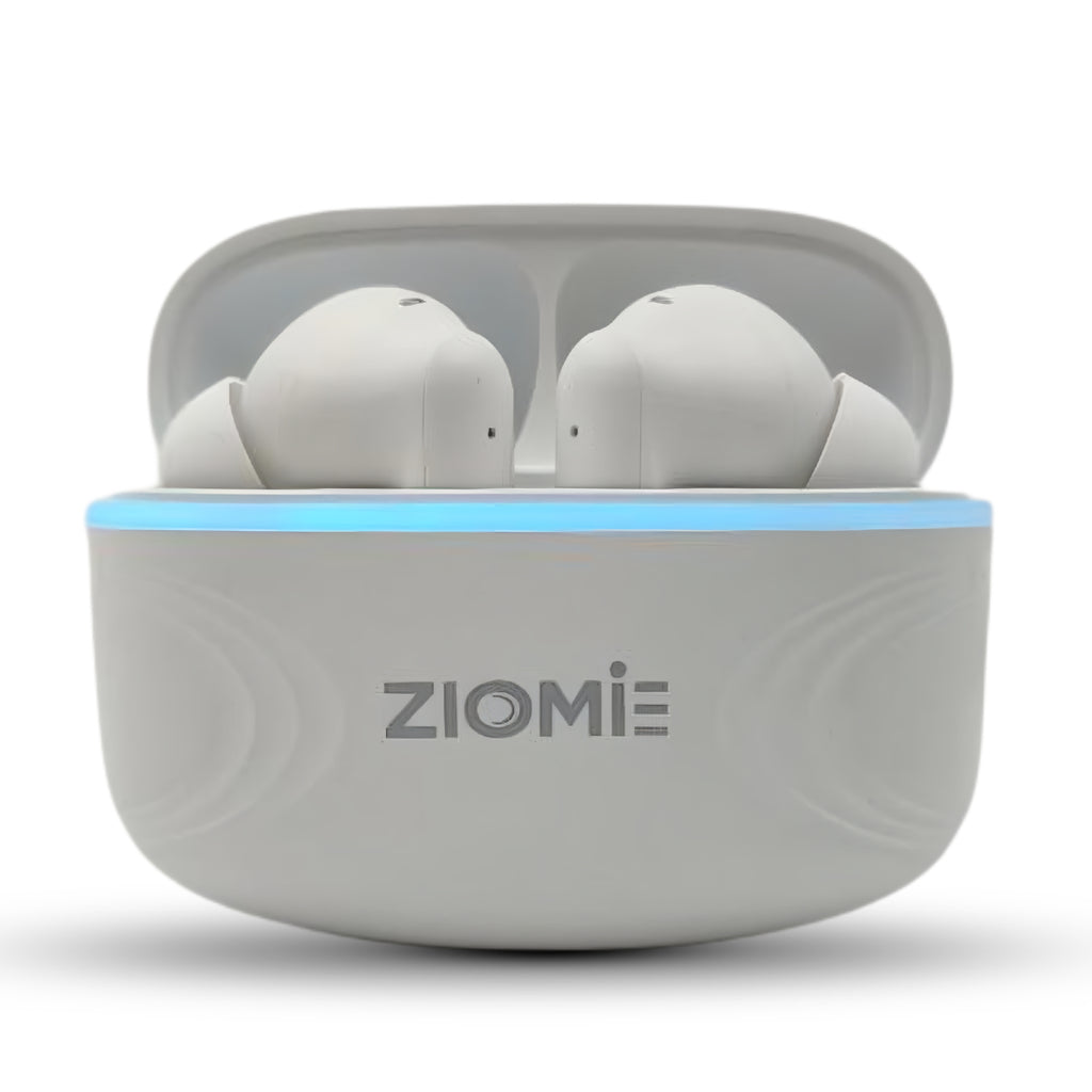 Ziome AIR True Wireless Earbuds with 72 Hours Standby Time, Deep Bass, Fast Charging & IPX4 Water Resistance  White