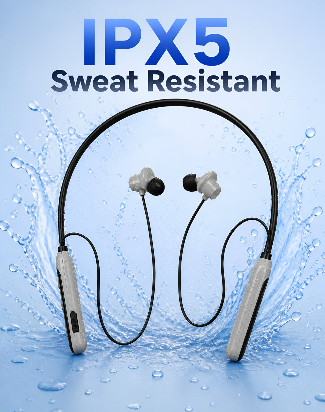 Ziome ZM-04 Neckband 72 Hours Standby time and 24 Hours Playtime Volume and Call Controller grey