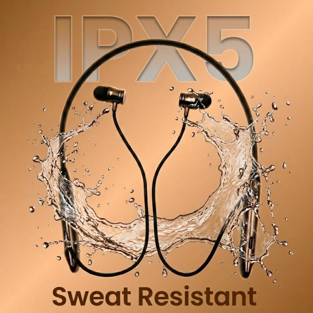 Ziome ZM-103 Neckband 72 Hours Standby time and 24 Hours Playtime Volume and Call Controller, metallic finish, Brown