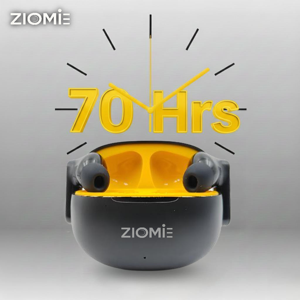 ZIOME Z1- Pro Bluetooth Earbuds (Black-Yellow, True Wireless)