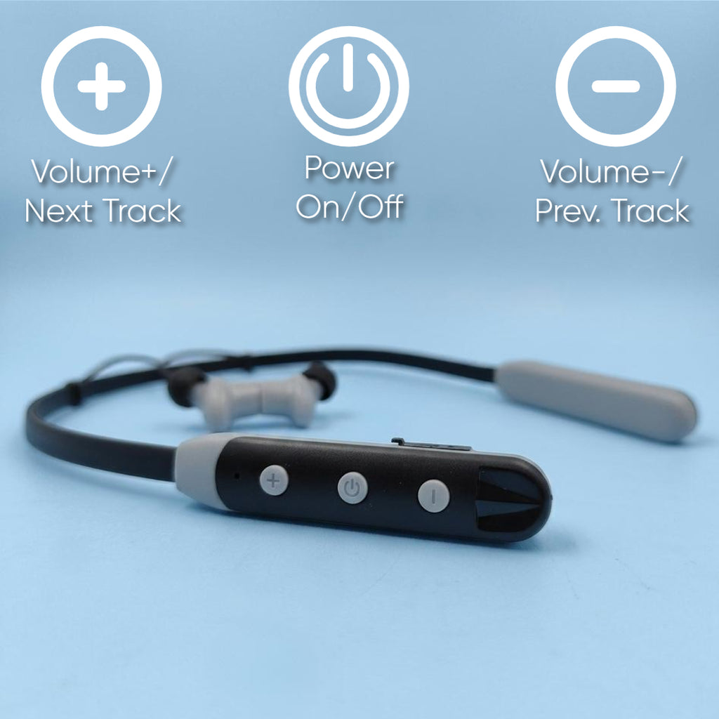 Ziome ZM-04 Neckband 72 Hours Standby time and 24 Hours Playtime Volume and Call Controller grey