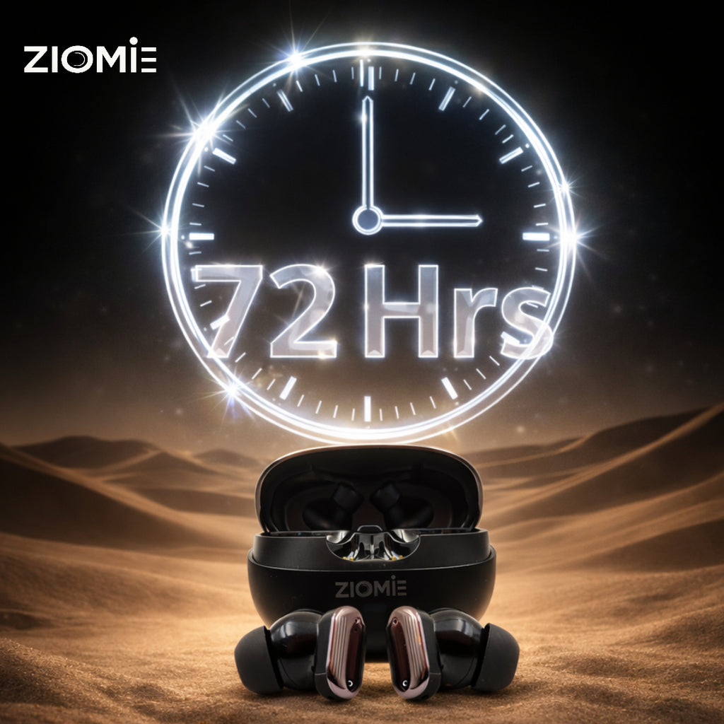 Ziome Z6 Pro Bluetooth Earbuds (Black-Purple, TWS)