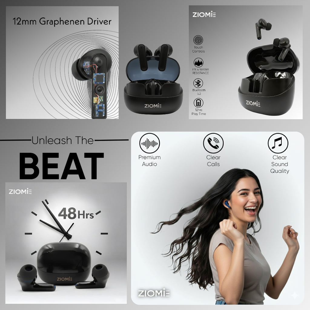 ZIOME Z 11 Bluetooth Gaming (Black, True Wireless)