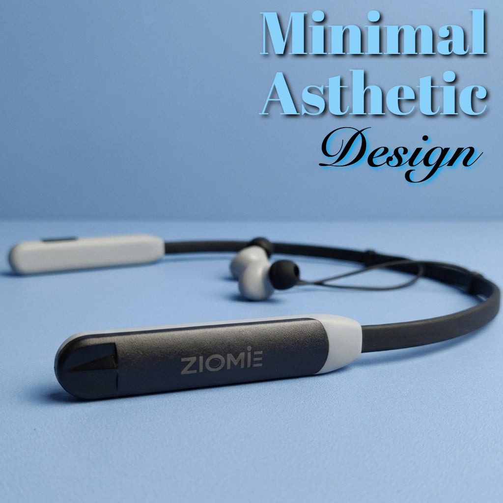 Ziome ZM-04 Neckband 72 Hours Standby time and 24 Hours Playtime Volume and Call Controller grey