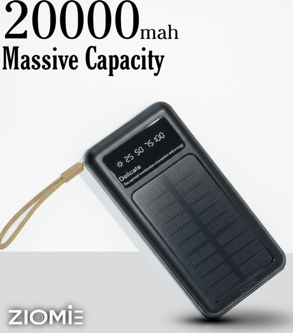 Ziome 20000 mAh 25W Slim Pocket Size Power Bank (Black, Lithium-ion, Power Delivery 3.0, Fast Charging, Quick Charge 3.0 for Mobile, Speaker, Tablet, Trimmer, Earbuds)