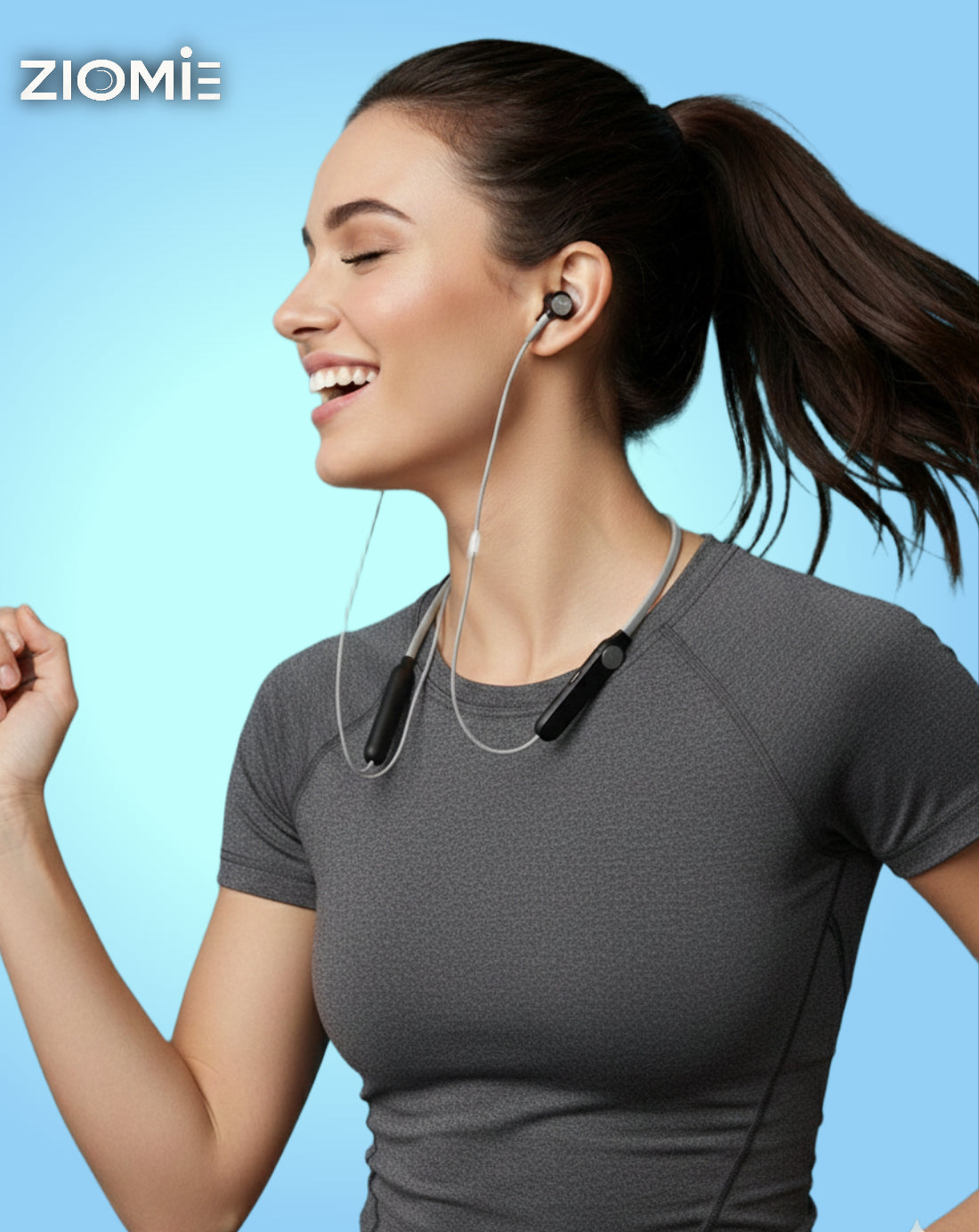 Ziome ZM 101 Neckband, 120 hours Standby time and 48 Hours play time,  Bluetooth 5.2, Grey and Black