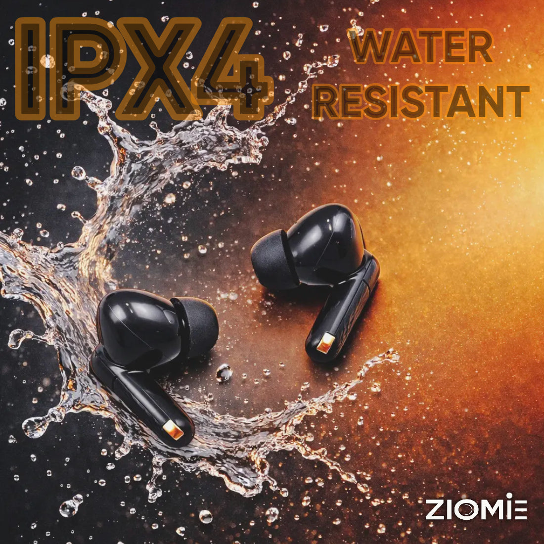 Ziome Z3-Pro Bluetooth Earbuds (Black-Orange,TWS)