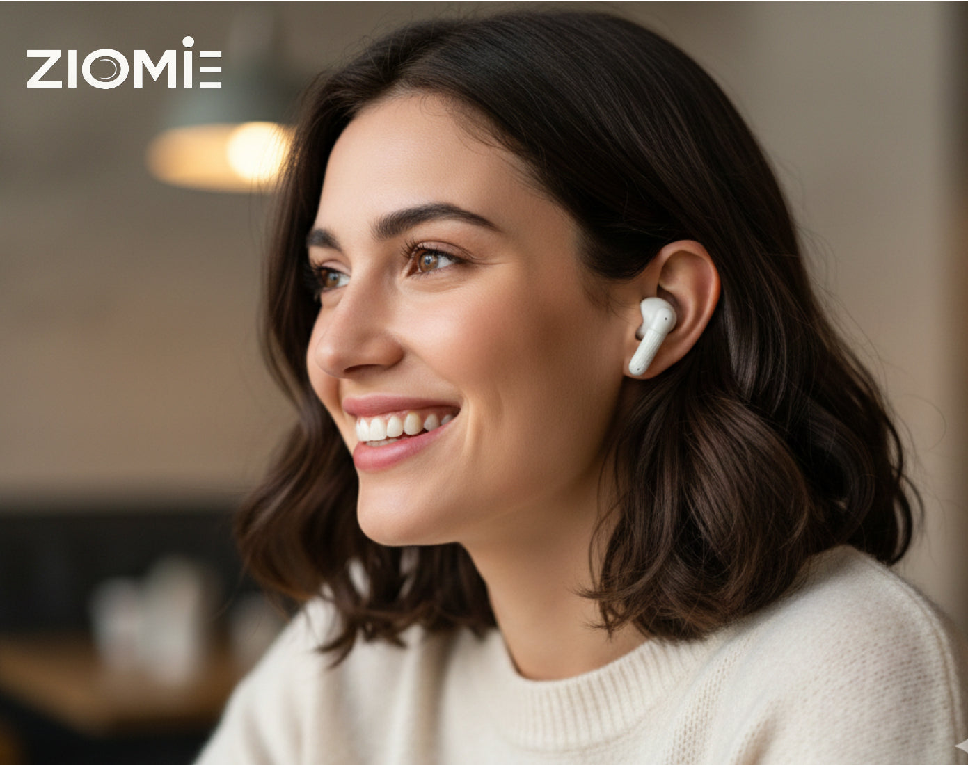 Ziome Z3-Pro Bluetooth Earbuds (Blue-White, TWS)