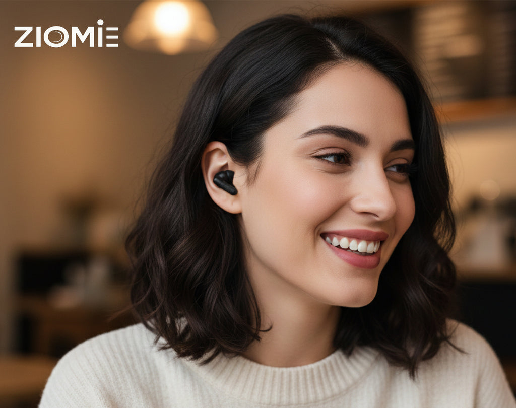 Ziome Z3-Pro Bluetooth Earbuds (Black-Orange,TWS)