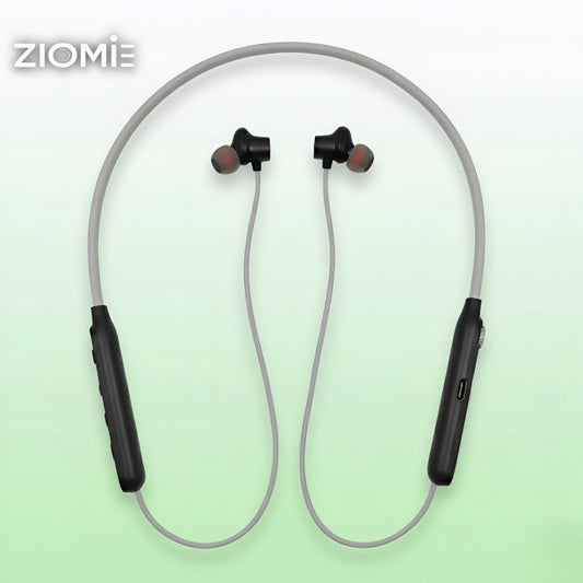 Ziome ZM 101 Neckband, 120 hours Standby time and 48 Hours play time,  Bluetooth 5.2, Grey and Black
