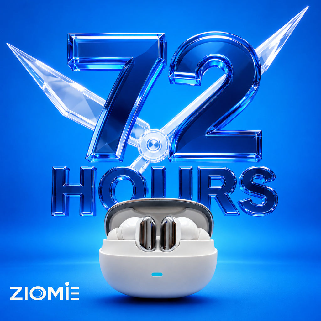 Ziome Z6 Pro Bluetooth Earbuds (White-Silver, TWS)