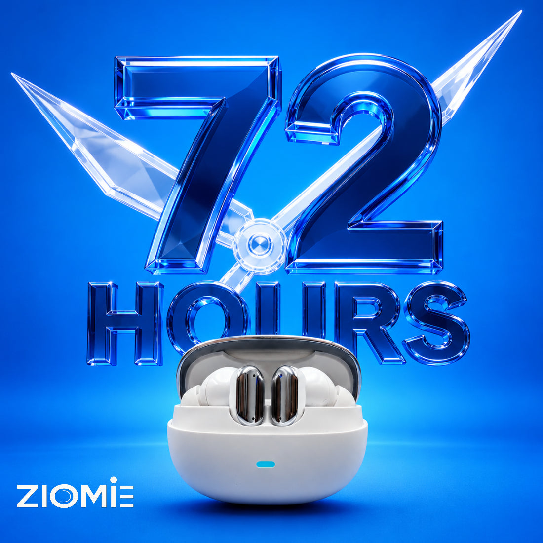 Ziome Z6 Pro Bluetooth Earbuds (White-Silver, TWS)