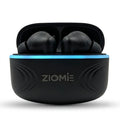 Ziome Air RGB ENC TWS Earbuds with Dynamic RGB Light Case, Built-in Carry Loop, Bluetooth 5.2, Touch Controls & Type-C Charging, Black