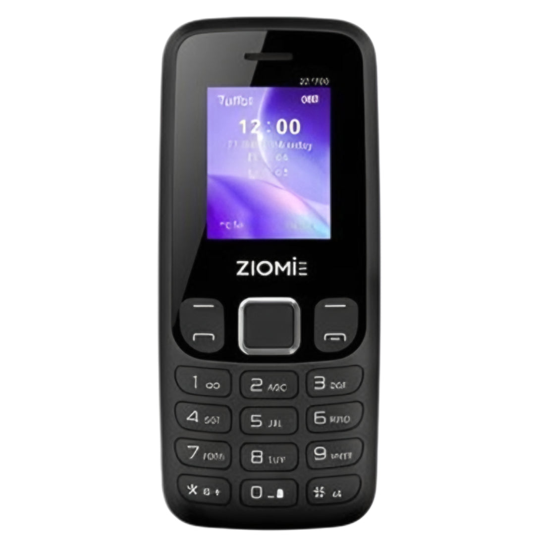 Ziome Z-2175 C Dual SIM Feature Phone with Type-C Port, Auto Call Recording, Wireless FM, Powerful Torch, and 1100mAh Battery, Black