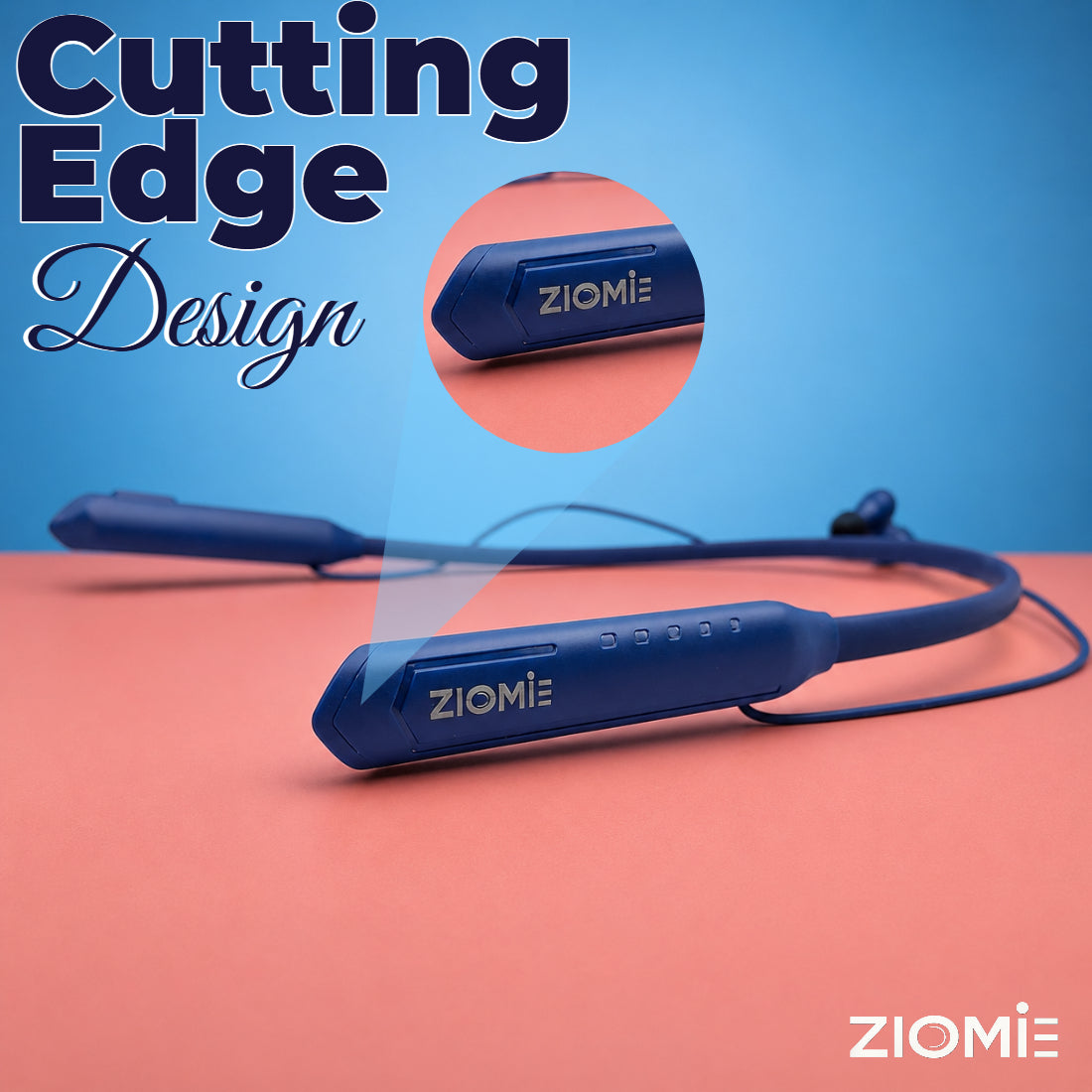 Ziome ZM-03 Neckband 72 Hours Standby time and 24 Hours Playtime Volume and Call Controller Blue