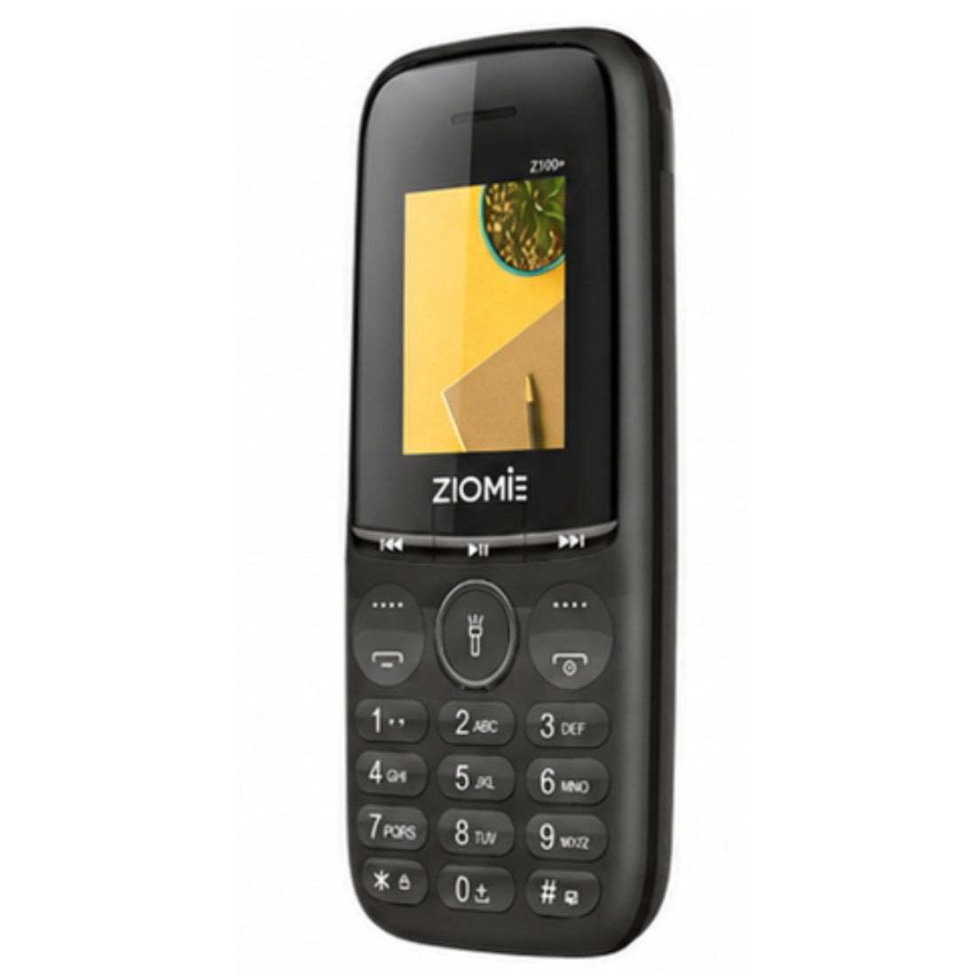 ZIOME Z3000+ Dual SIM Feature Phone with 2500mAh Battery, Dedicated Media Controls & Torch Slider, Wireless FM, 1.77-inch Display, Black