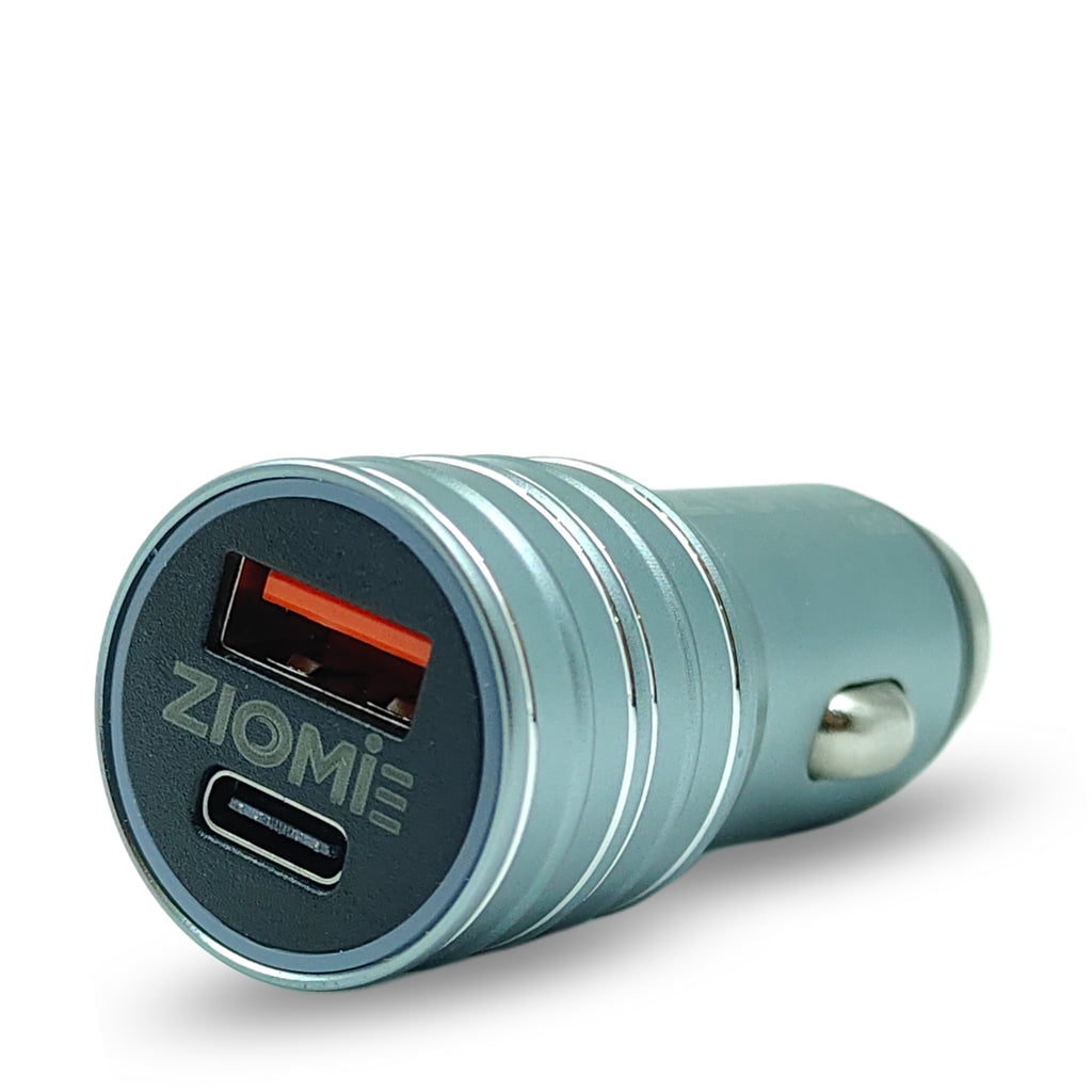 Ziome CA-60 High-Performance Car Charger – 85W Ultra-Fast Dual Port Adapter with Smart IC & Metal Body
