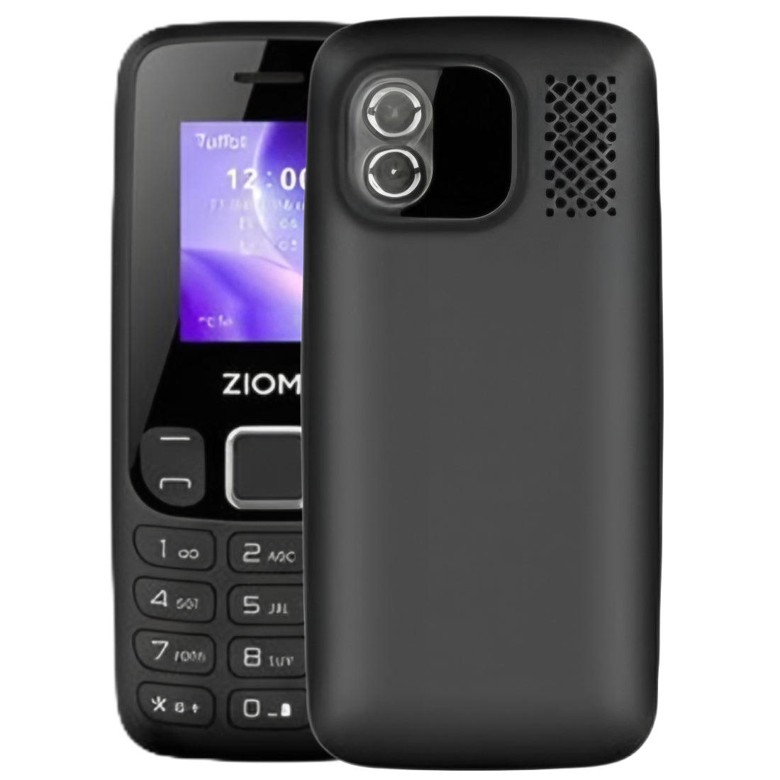 Ziome Z-2175 C Dual SIM Feature Phone with Type-C Port, Auto Call Recording, Wireless FM, Powerful Torch, and 1100mAh Battery, Black