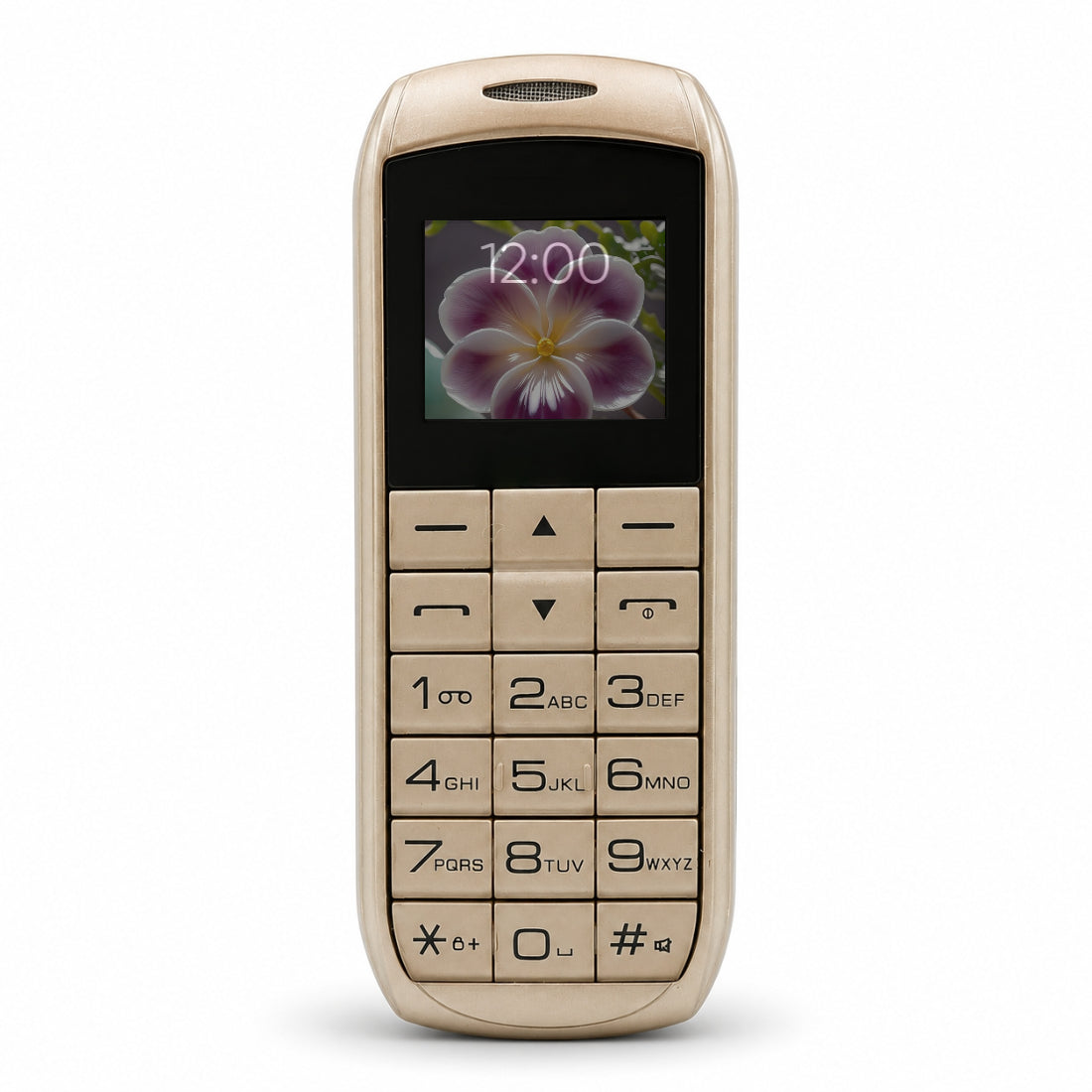 Ziome Z26C Ultra Mini Dual SIM Mobile Phone with Bluetooth Dialer, MP3 Player & Type-C Charging,Gold