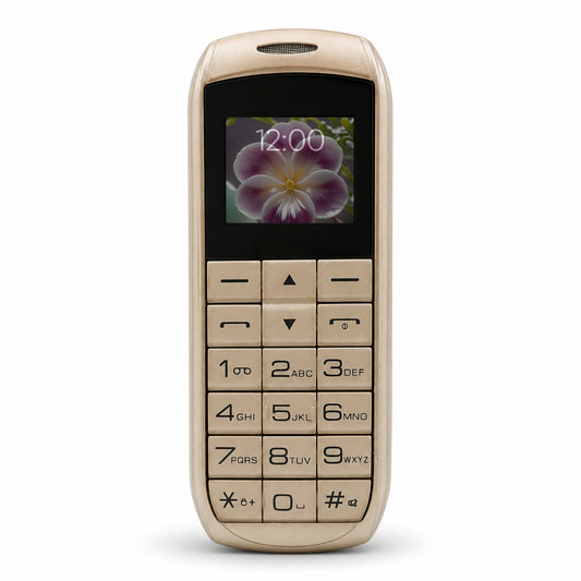 Ziome Z26C Ultra Mini Dual SIM Mobile Phone with Bluetooth Dialer, MP3 Player & Type-C Charging,Gold