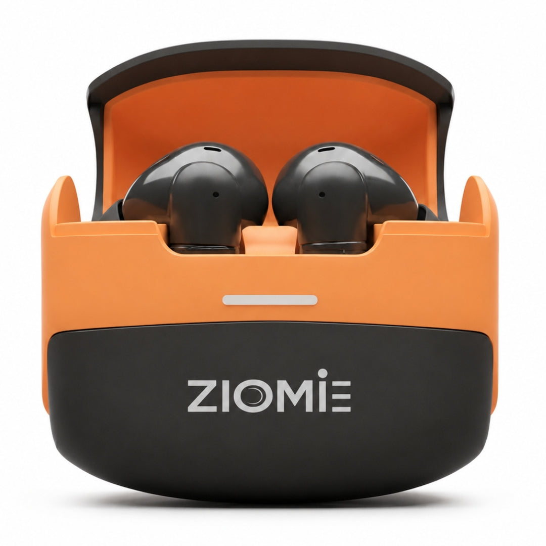 Ziome Z3-Pro Bluetooth Earbuds (Black-Orange,TWS)
