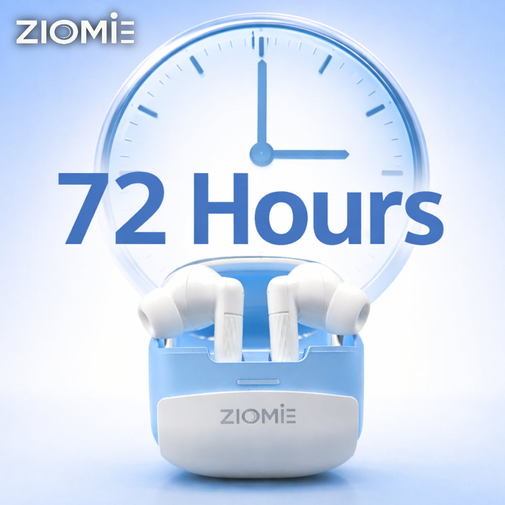 Ziome Z3-Pro Bluetooth Earbuds (Blue-White, TWS)